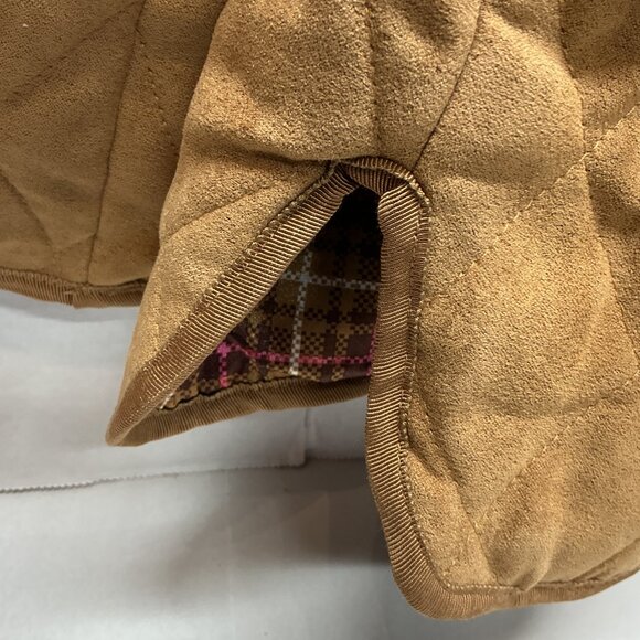 LARGE  Barn Jacket Faux Suede Quilted W/Lining-TOFFEE Isaac Mizrahi Live!❤️OFFER - Picture 9 of 13